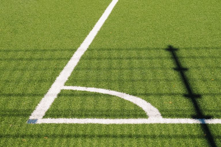The edge lines of a soccer field